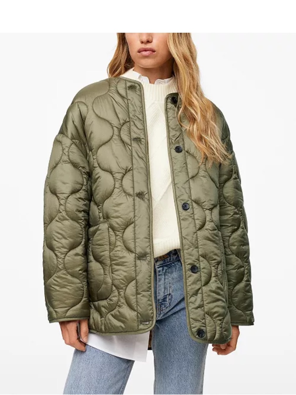 Mango Women's Satin Quilted Jacket